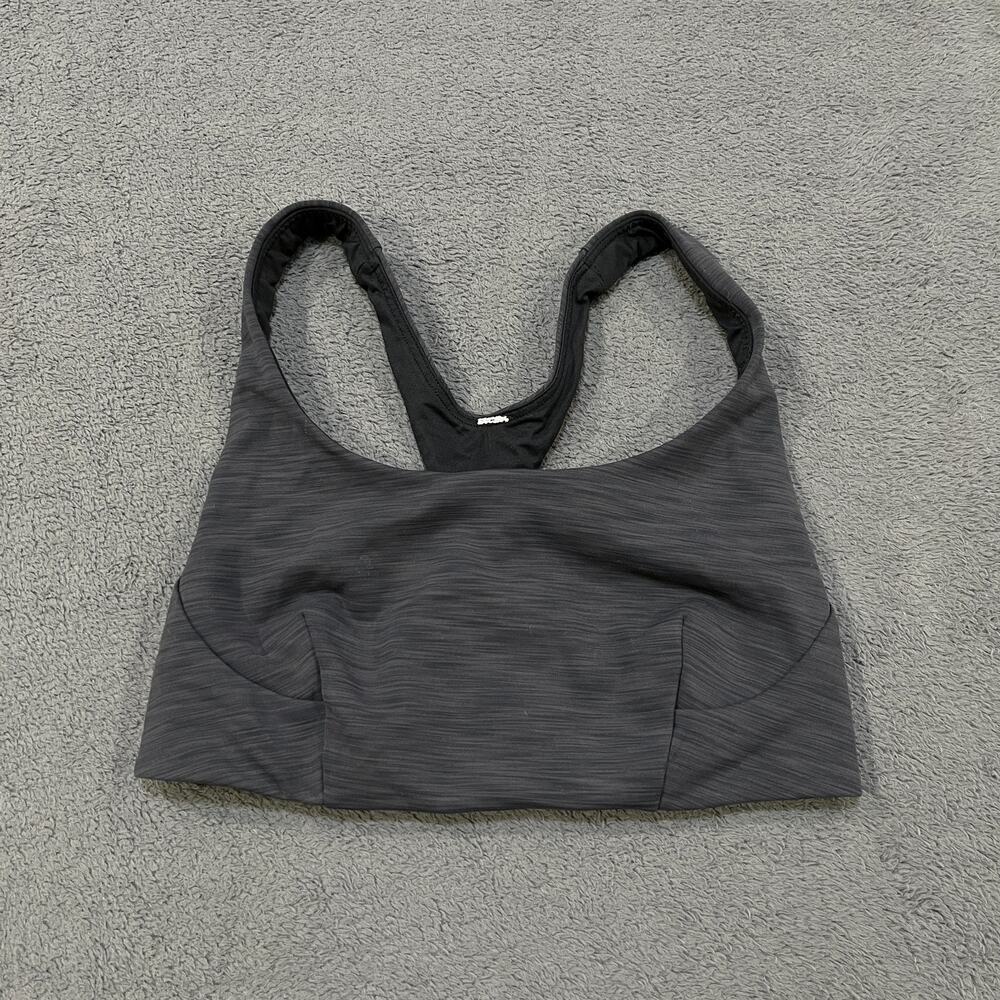 lululemon Energy Bra Black Space Dye Medium Support Sports Bra Women's Size 4